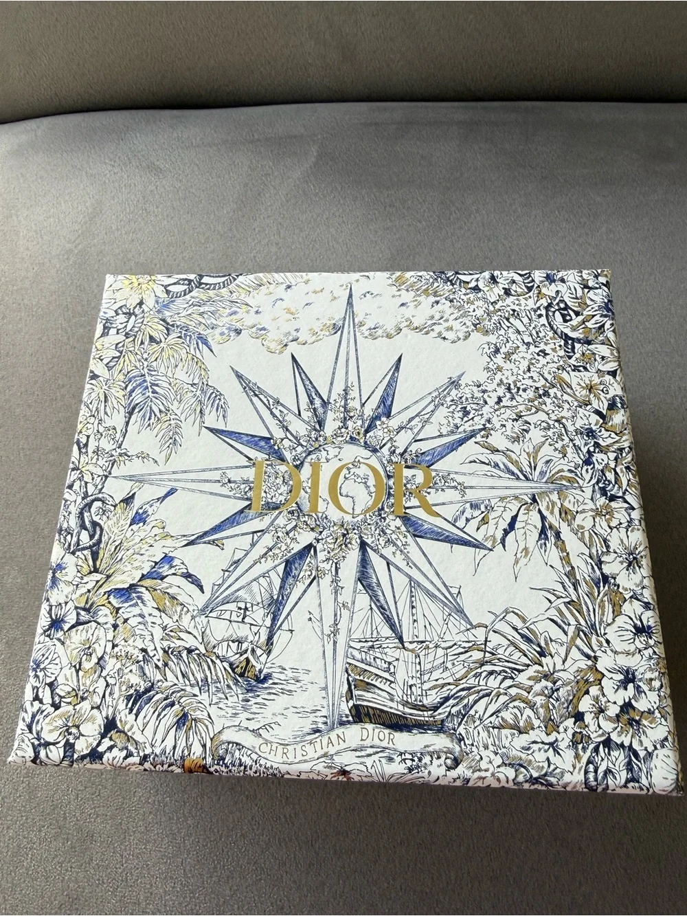 Dior Holiday 2022  Blue Ribbon Gift with Gold Star Ornament